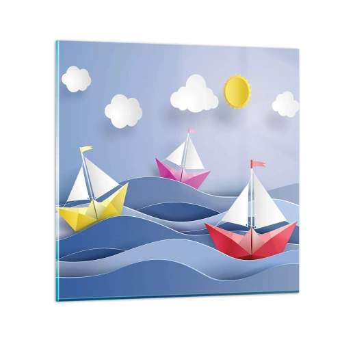 Quadro su vetro - Come è bello dondolare tra le onde - 60x60 cm