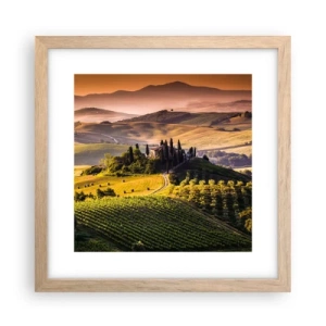 Poster in cornice rovere chiaro - Arcadia: paesaggio toscano - 30x30 cm