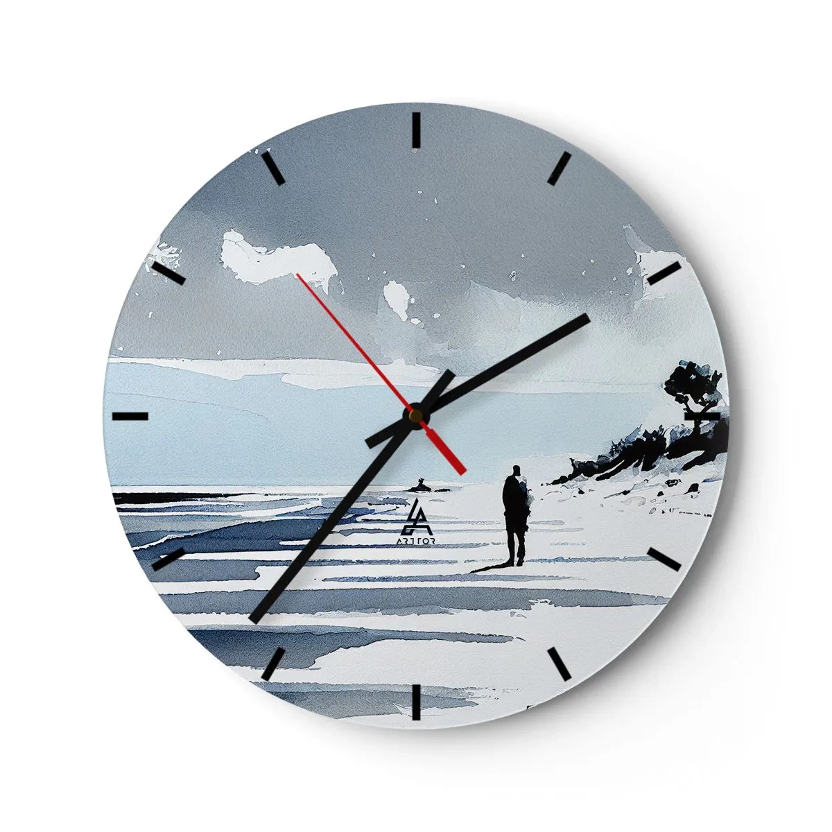 Orologio da parete - Orologio in Vetro - Solo con se stesso - 40x40 cm