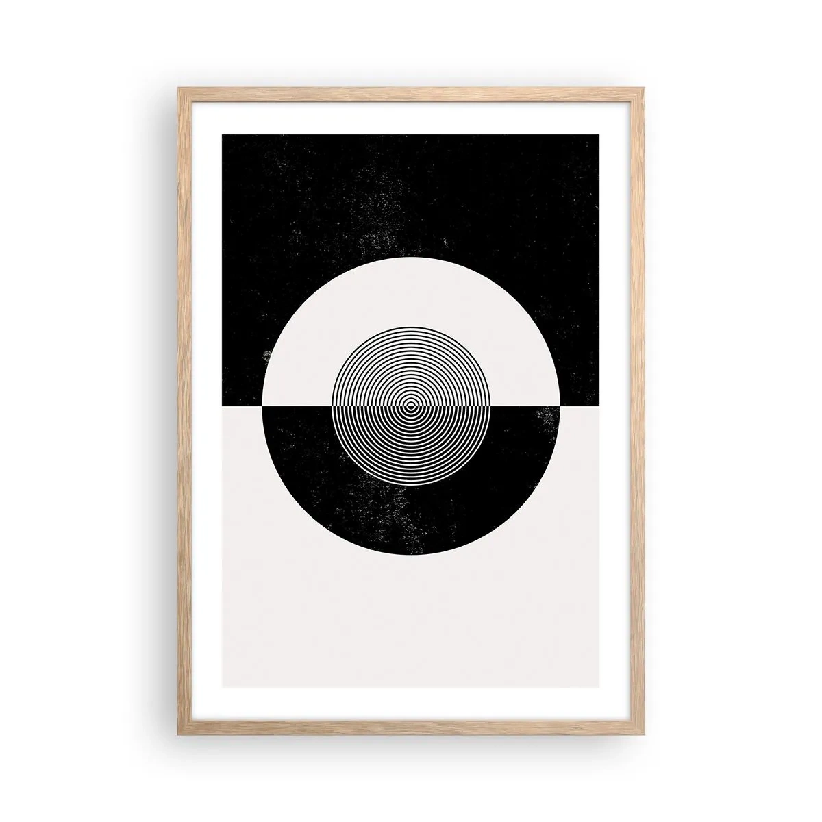Poster in cornice rovere chiaro - Armonia in bianco e nero - 50x70 cm