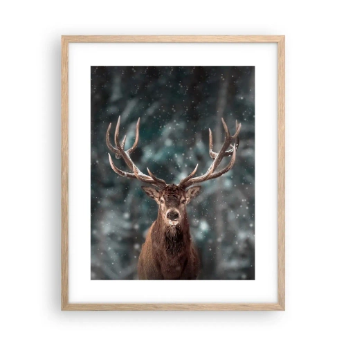 Poster in cornice rovere chiaro - Il re del bosco incoronato - 40x50 cm