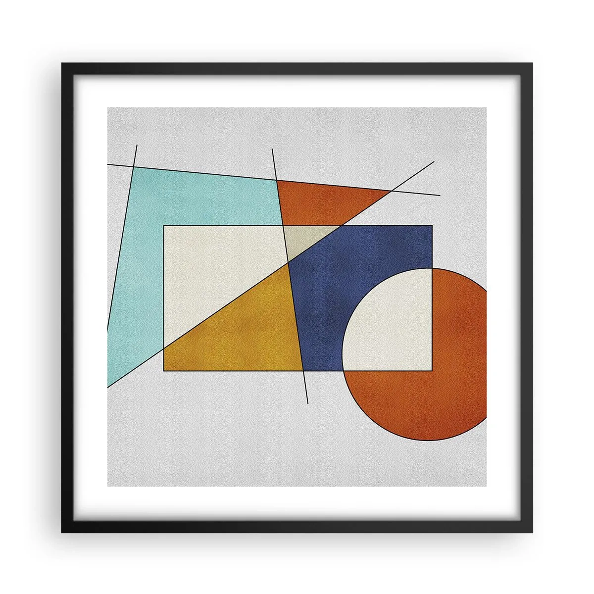 Poster in cornice nera - Astrazione: gioco modernista - 50x50 cm