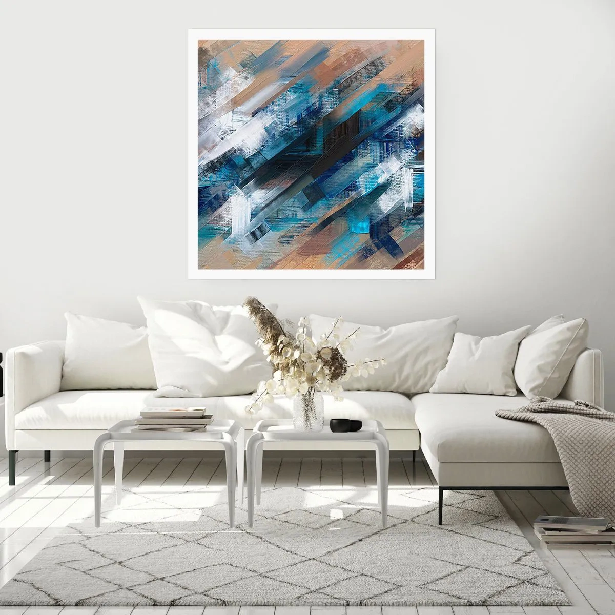 Poster - Sulla diagonale blu - 60x60 cm