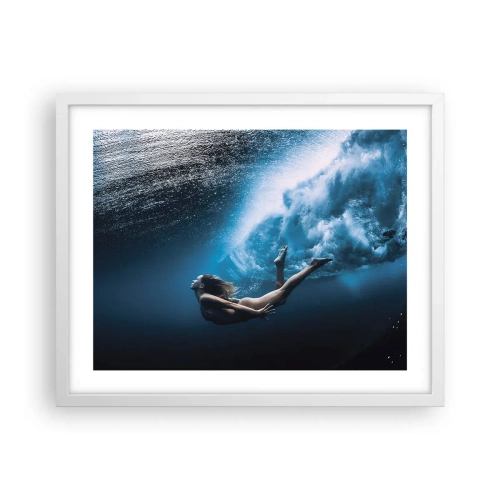 Poster in cornice bianca - Moderna sirena - 50x40 cm