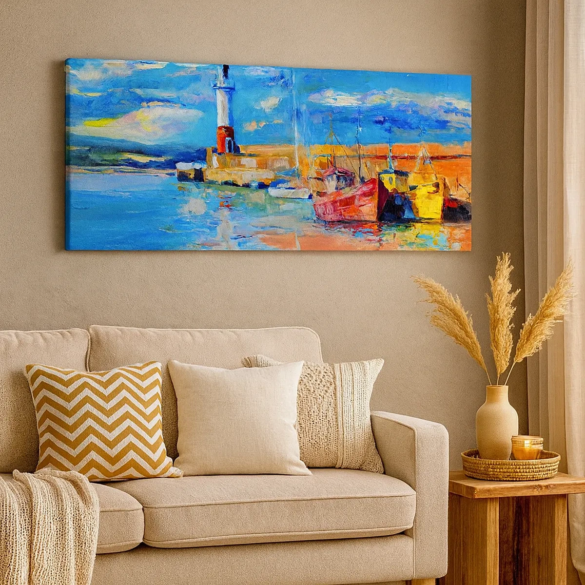 Quadro su tela - Stampe su Tela - Pomeriggio nell'insenatura multicolore - 30x30 cm