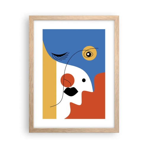 Poster in cornice rovere chiaro - Ritratto decostruito - 30x40 cm