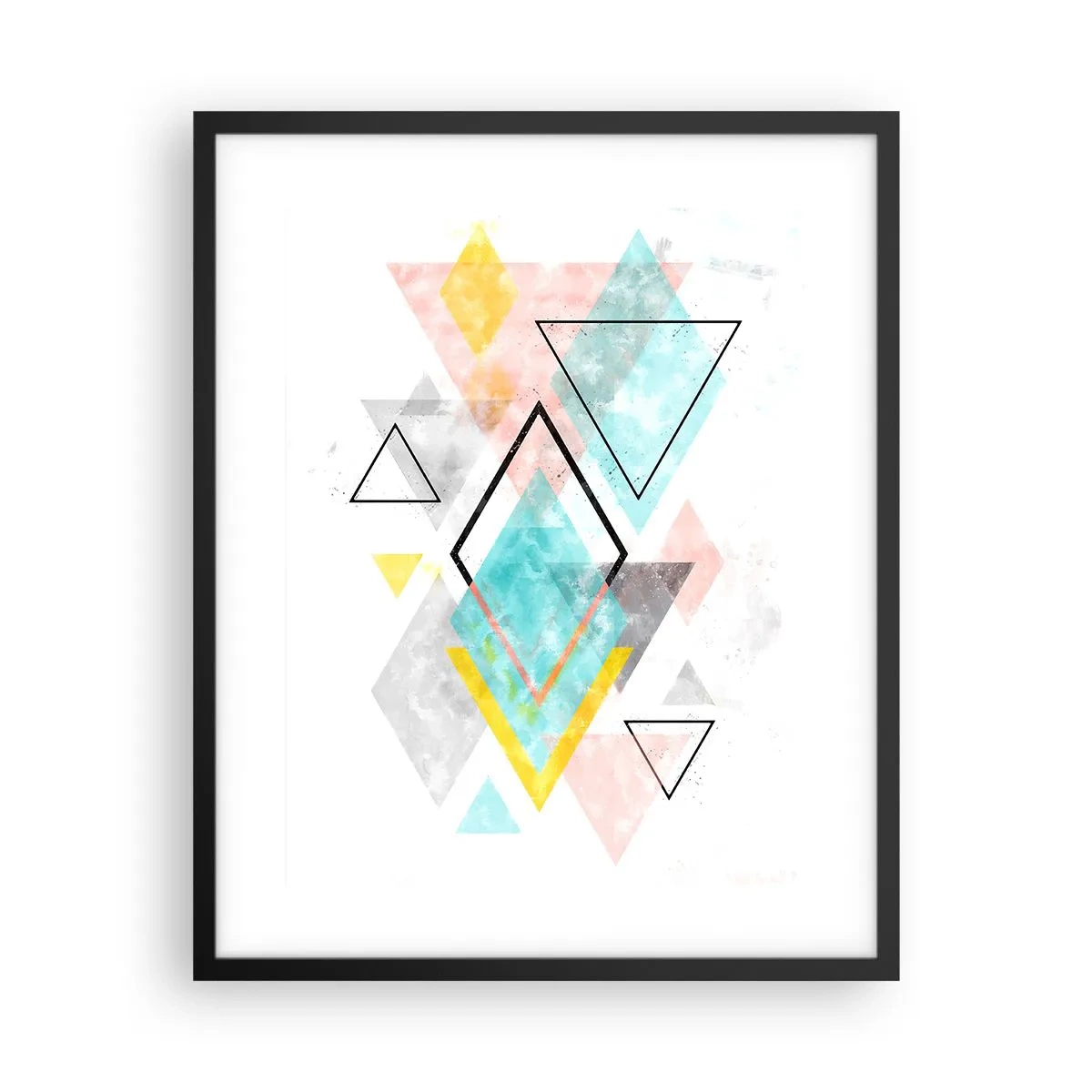 Poster in cornice nera - Gioco geometrico - 40x50 cm