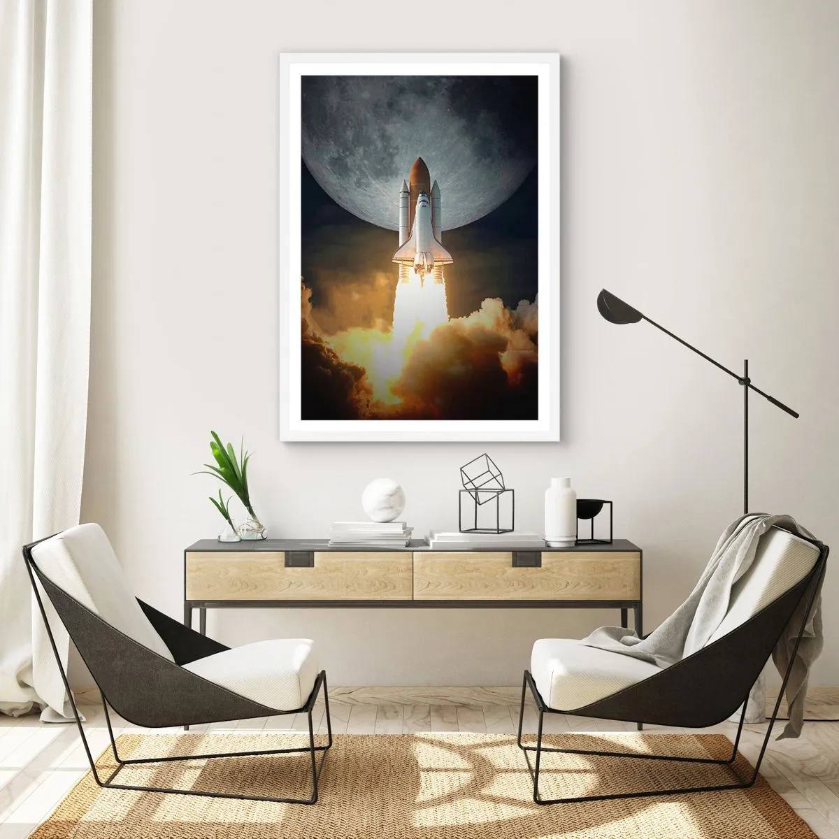 Poster in cornice bianca - L'inizio di un'avventura spaziale - 30x40 cm