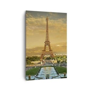 Quadro su tela - Stampe su Tela - La Torre Eiffel a Parigi al tramonto - 80x120cm - La regina di Parigi - Decorazione murale moderna per soggiorno e camera da letto ARTTOR