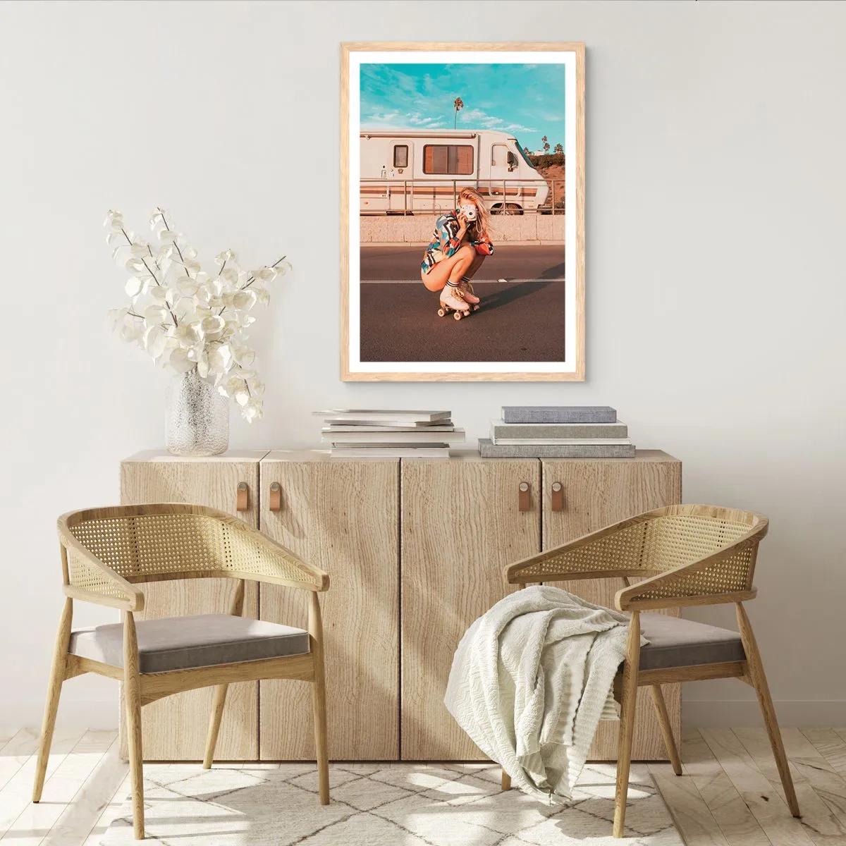 Poster in cornice rovere chiaro - Sorridi per favore! - 30x40 cm