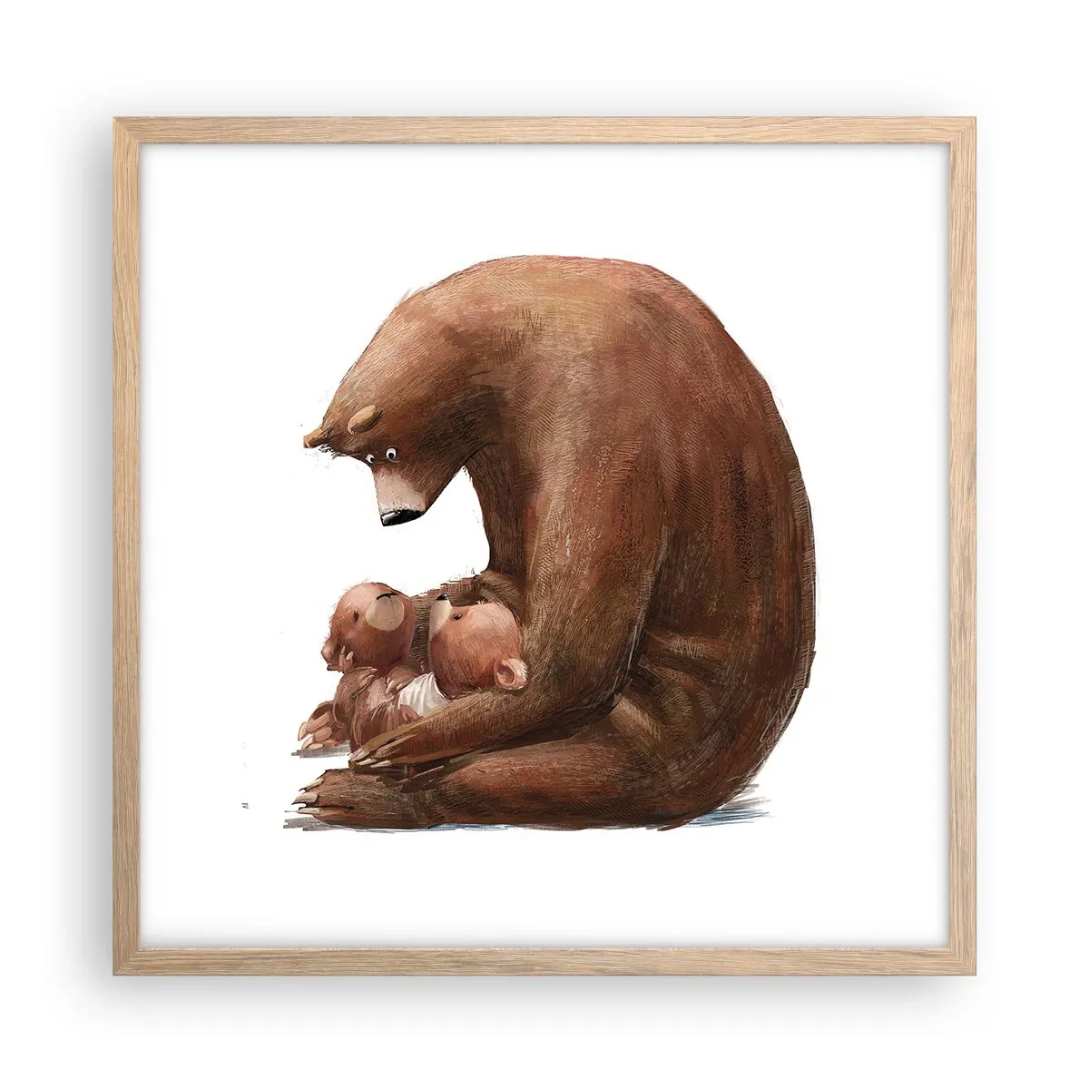 Poster in cornice rovere chiaro - Sogni d'oro, bambini - 50x50 cm