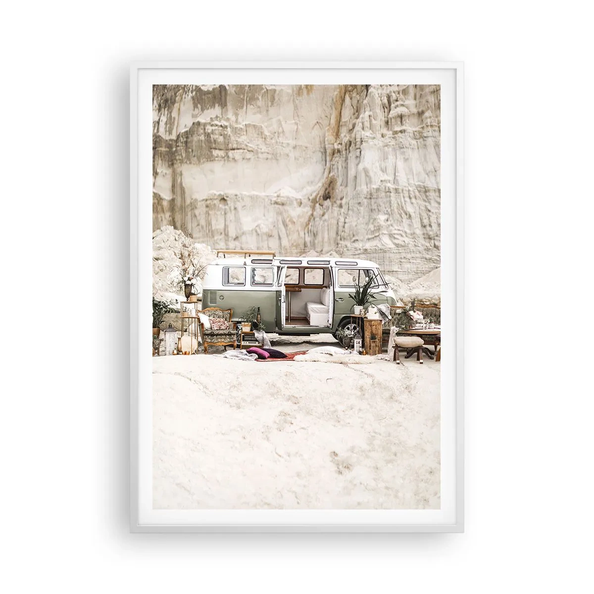 Poster in cornice bianca - è tempo di viaggiare - 70x100 cm