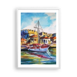 Poster in cornice bianca - Un colorato pomeriggio - 50x70 cm
