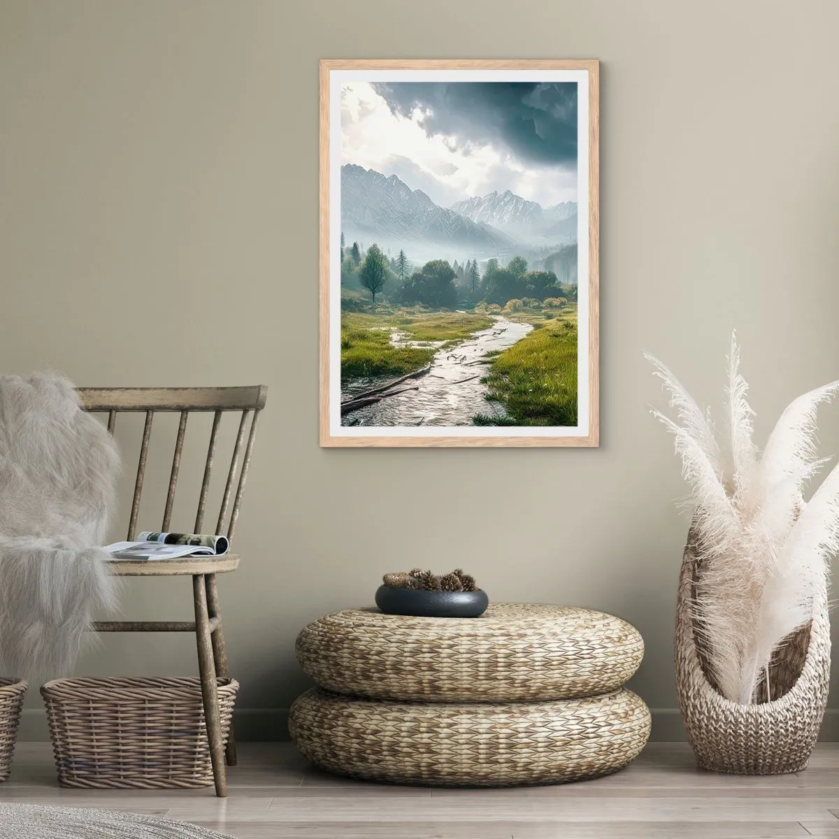 Poster in cornice rovere chiaro - Andata e ritorno - 61x91 cm