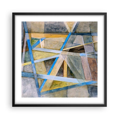 Poster in cornice nera - Dritto o obliquo? - 50x50 cm