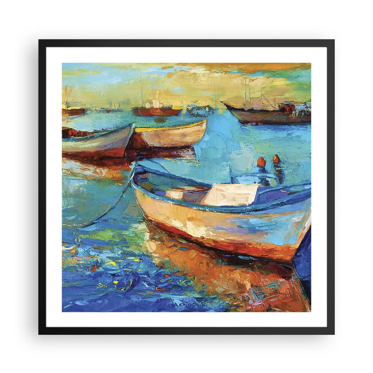 Poster in cornice nera - Nella baia del sud - 60x60 cm
