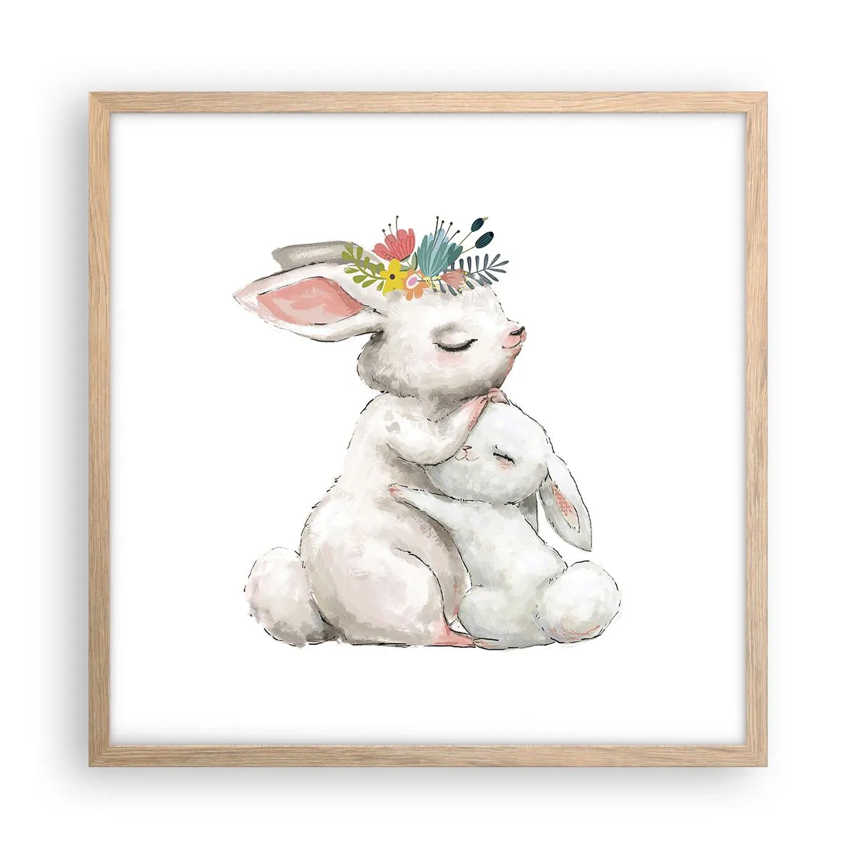 Poster in cornice rovere chiaro - Da mamma si sta meglio - 50x50 cm