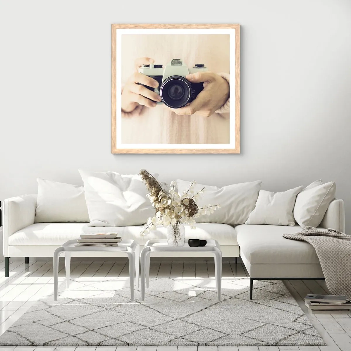 Poster in cornice rovere chiaro - Per vedere meglio... - 50x50 cm