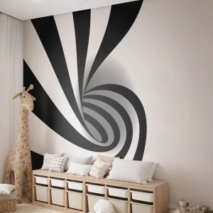 Fotomurali Premium Canvas - Eppur si muove - Astrazione, Grafica, Bianco e nero - 450x315 cm