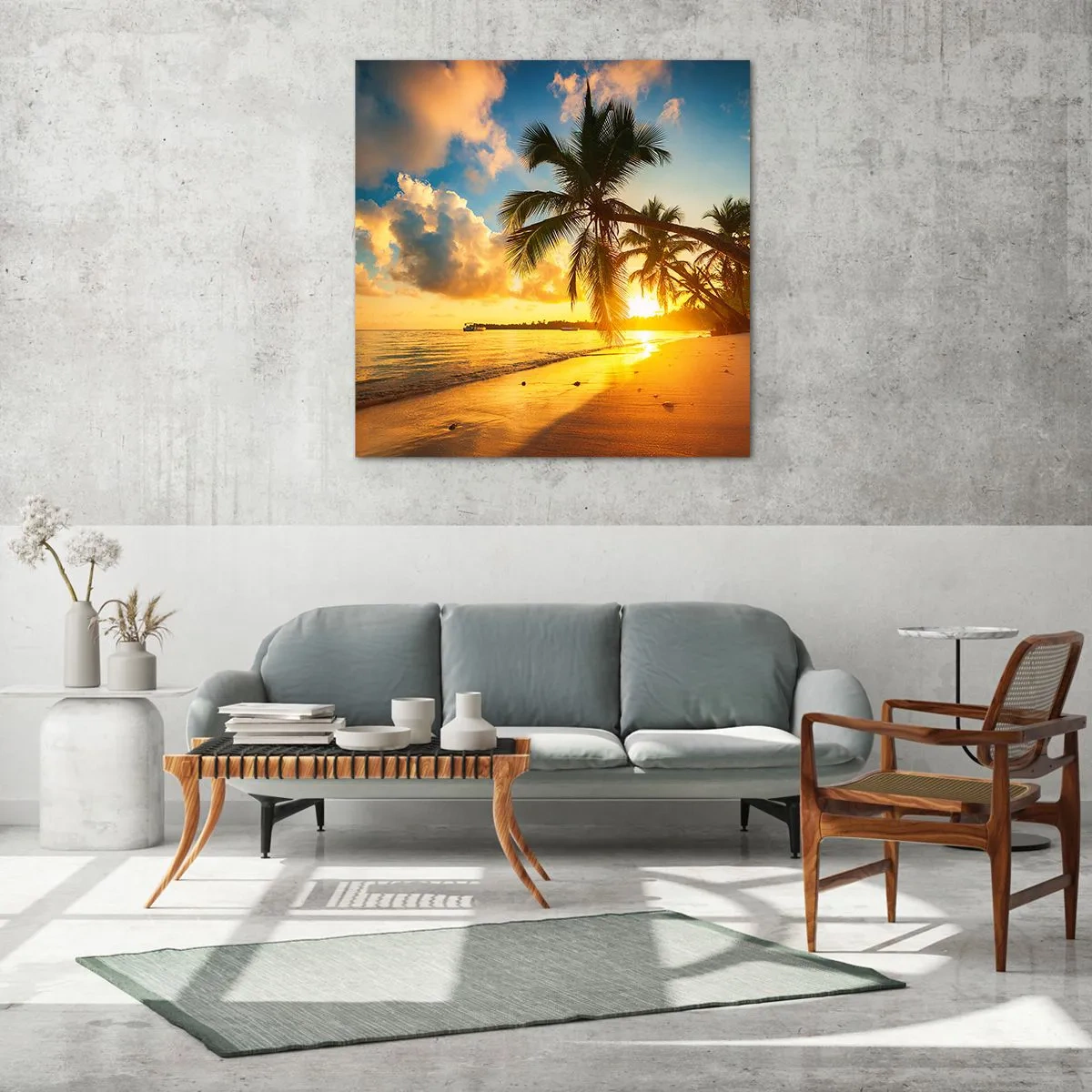 Quadro su vetro - Sogno dei Caraibi - 50x50 cm