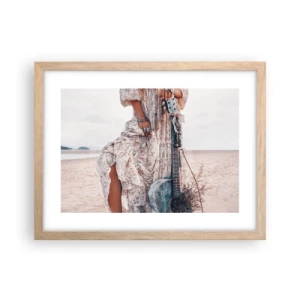 Poster in cornice rovere chiaro - Figli dei fiori in cammino - 40x30 cm