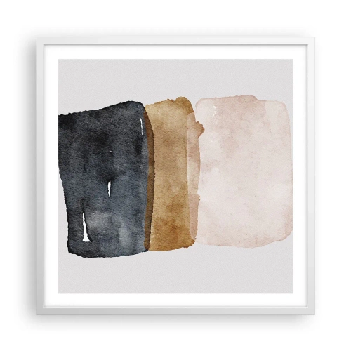 Poster in cornice bianca - Composizione di colori della terra - 60x60 cm