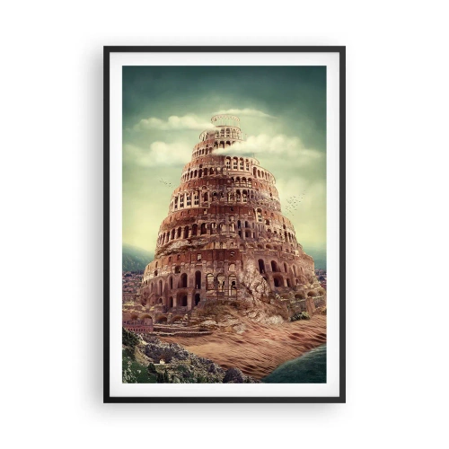 Poster in cornice nera - La torre di Babele - 61x91 cm