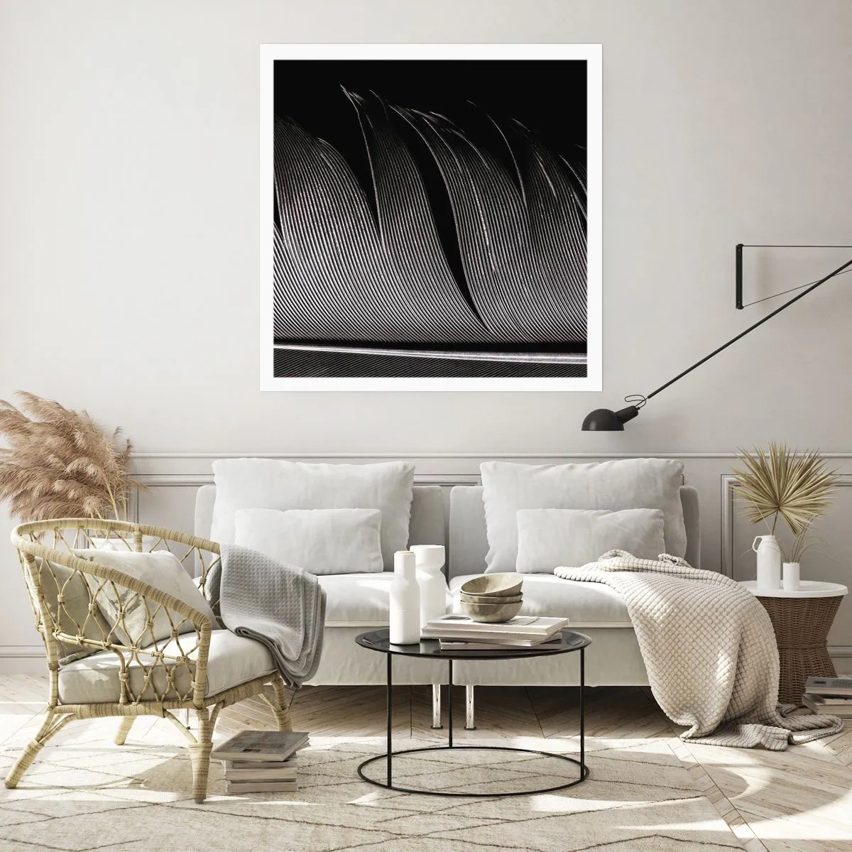 Poster - Piuma: struttura meravigliosa - 40x40 cm