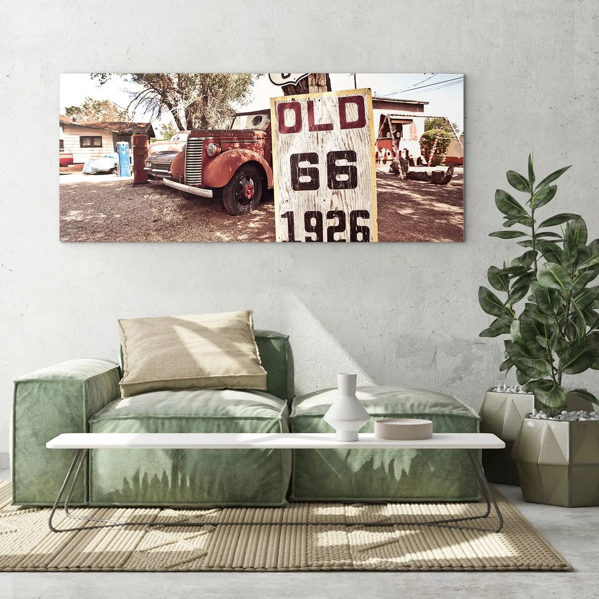 Quadro su vetro - La leggenda della provincia americana - 90x30 cm