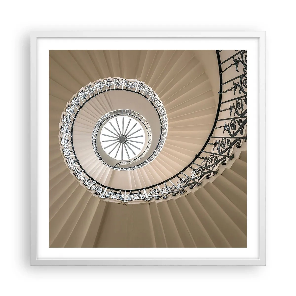 Poster in cornice bianca - Al centro della chiocciola - 60x60 cm