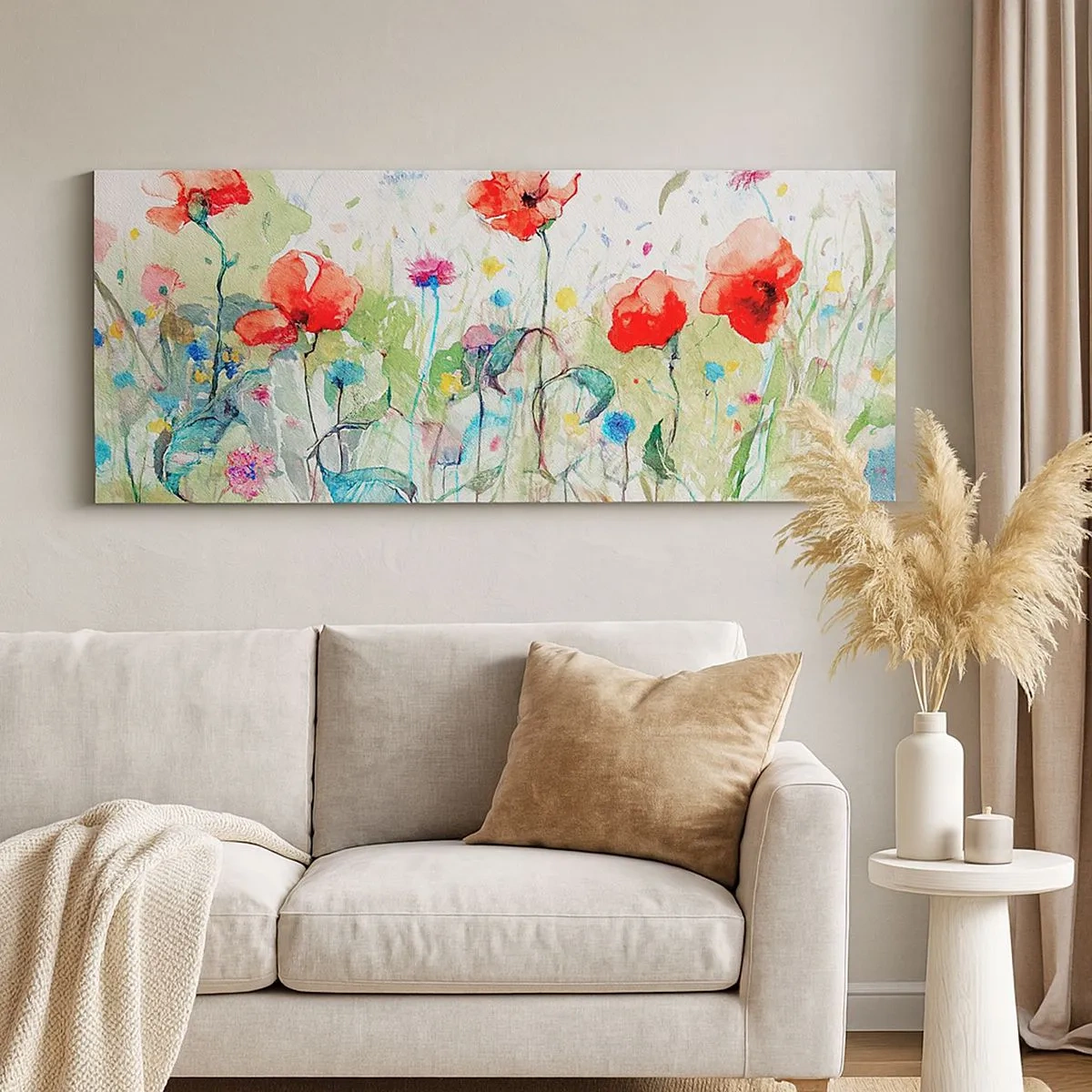 Quadro su tela - Stampe su Tela - Il prato fiorito a maggio - 100x40 cm