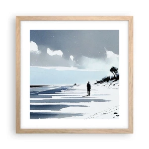 Poster in cornice rovere chiaro - Solo con se stesso - 40x40 cm