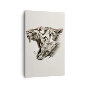 Quadro su tela - Stampe su Tela - Immagine astratta di una tigre nei toni del beige - 80x120cm - Sai chi comanda - Decorazione murale moderna per soggiorno e camera da letto ARTTOR