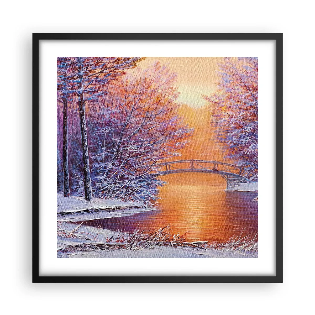 Poster in cornice nera - Incontriamoci qui - 50x50 cm