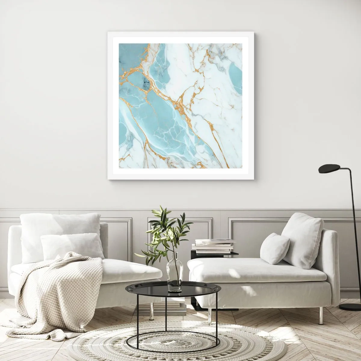 Poster in cornice bianca - La ricchezza della pietra - 30x30 cm