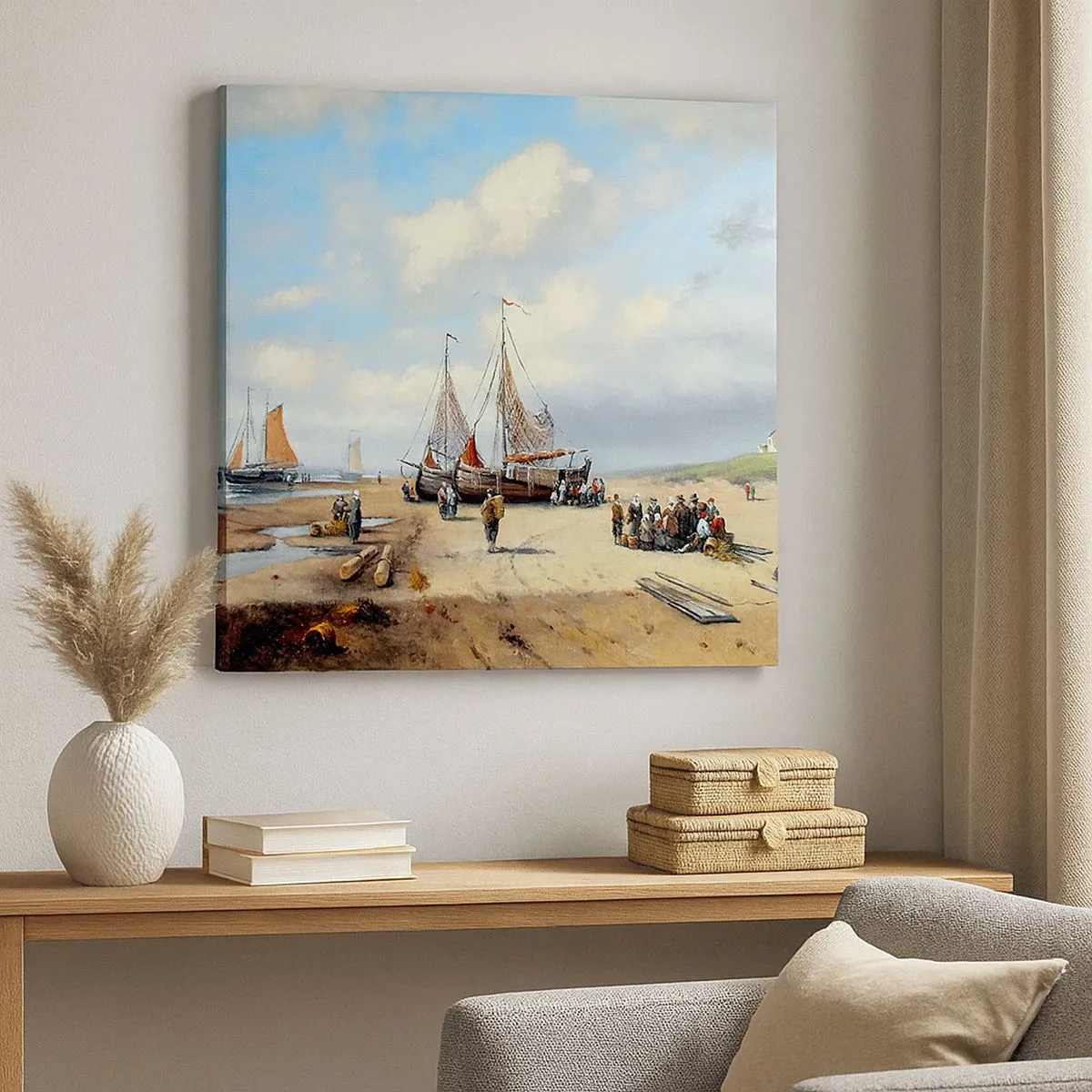 Quadro su tela - Stampe su Tela - Dopo una buona pesca - 30x30 cm