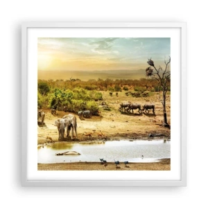 Poster in cornice bianca - "Un fiume usciva da Eden…" - 50x50 cm