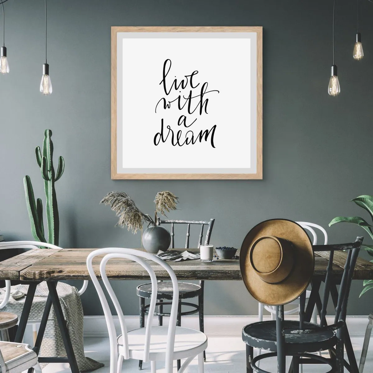 Poster in cornice rovere chiaro - Of course - 60x60 cm