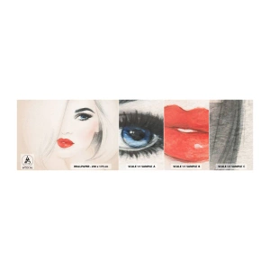 Campione di Fotomurale Adesivo Deluxe Sticker - Ipnotizza e inebria - Ritratto di una donna, Volto di donna, labbra rosse - 100x30 cm