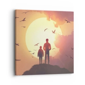 Quadro su tela - Stampe su Tela - Faccia a faccia con il sole - 40x40 cm