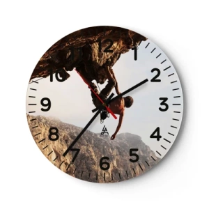 Orologio da parete - Orologio in Vetro - Il mondo ristretto in una mano sul bordo del masso - 30x30 cm