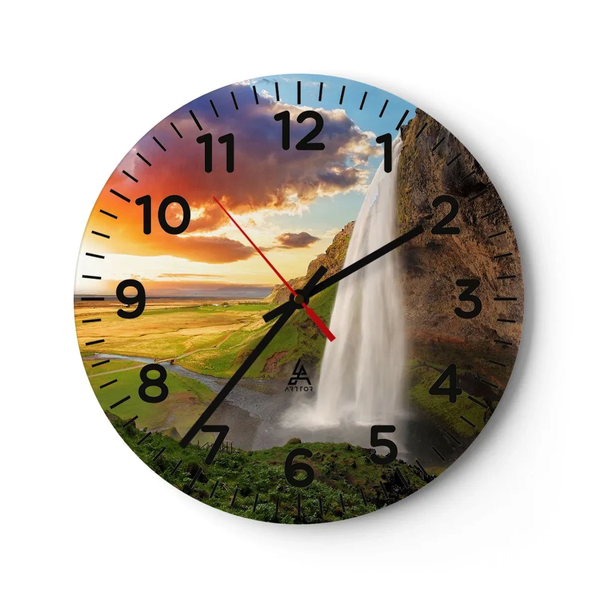 Orologio da parete - Orologio in Vetro - Nel mezzo dell'estate islandese - 40x40 cm
