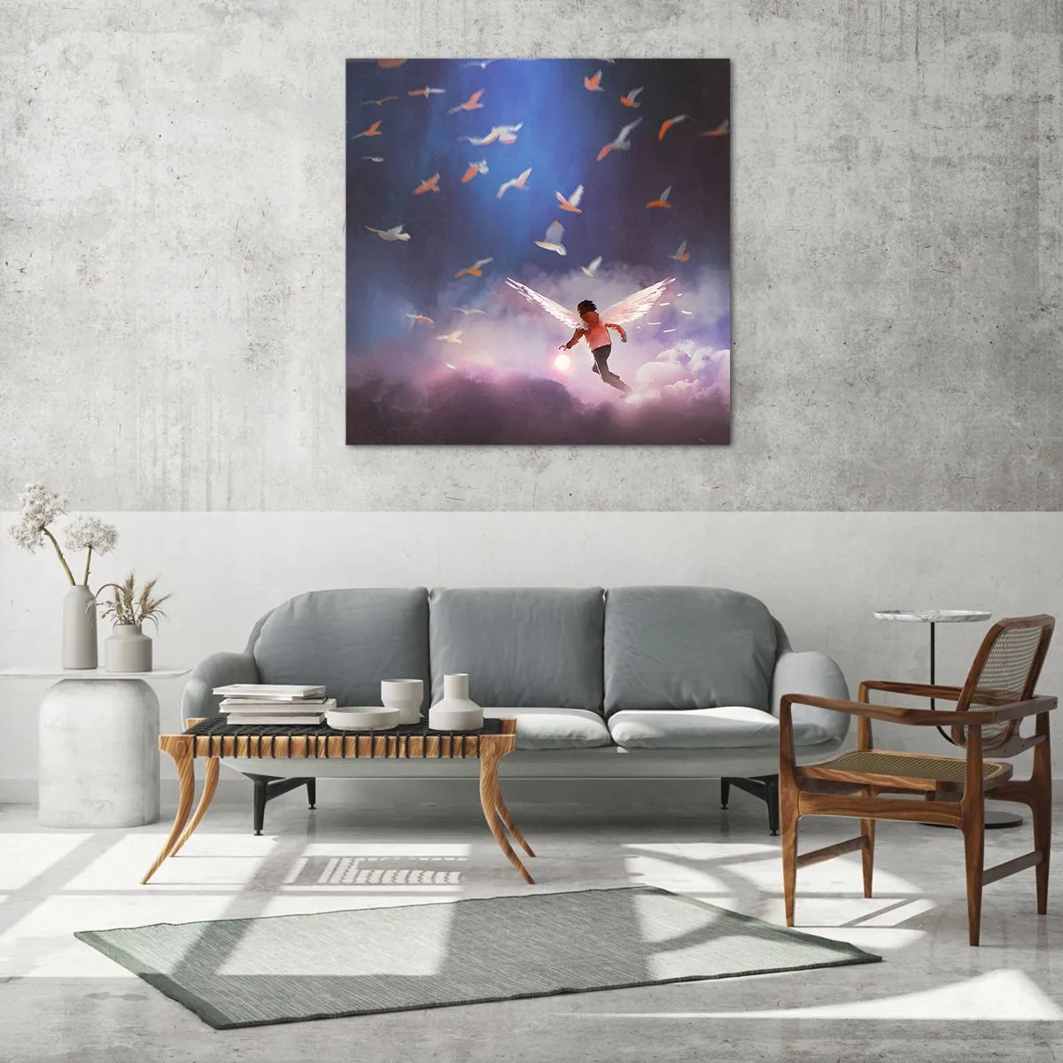 Quadro su vetro - Bisogna avere fantasia e coraggio - 40x40 cm