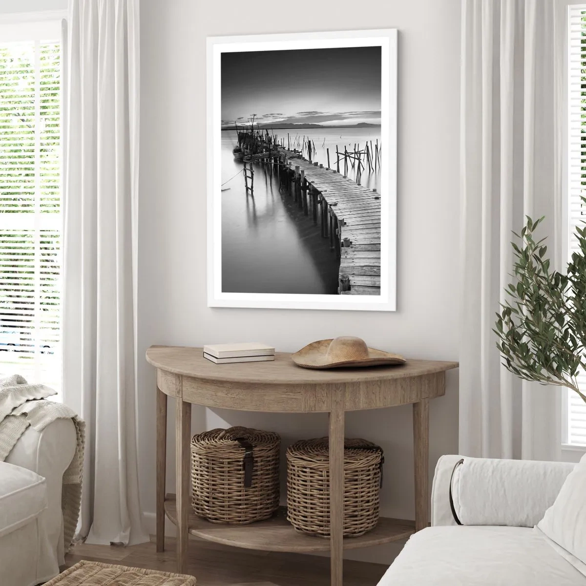 Poster in cornice bianca - La pace della riva dimenticata - 70x100 cm