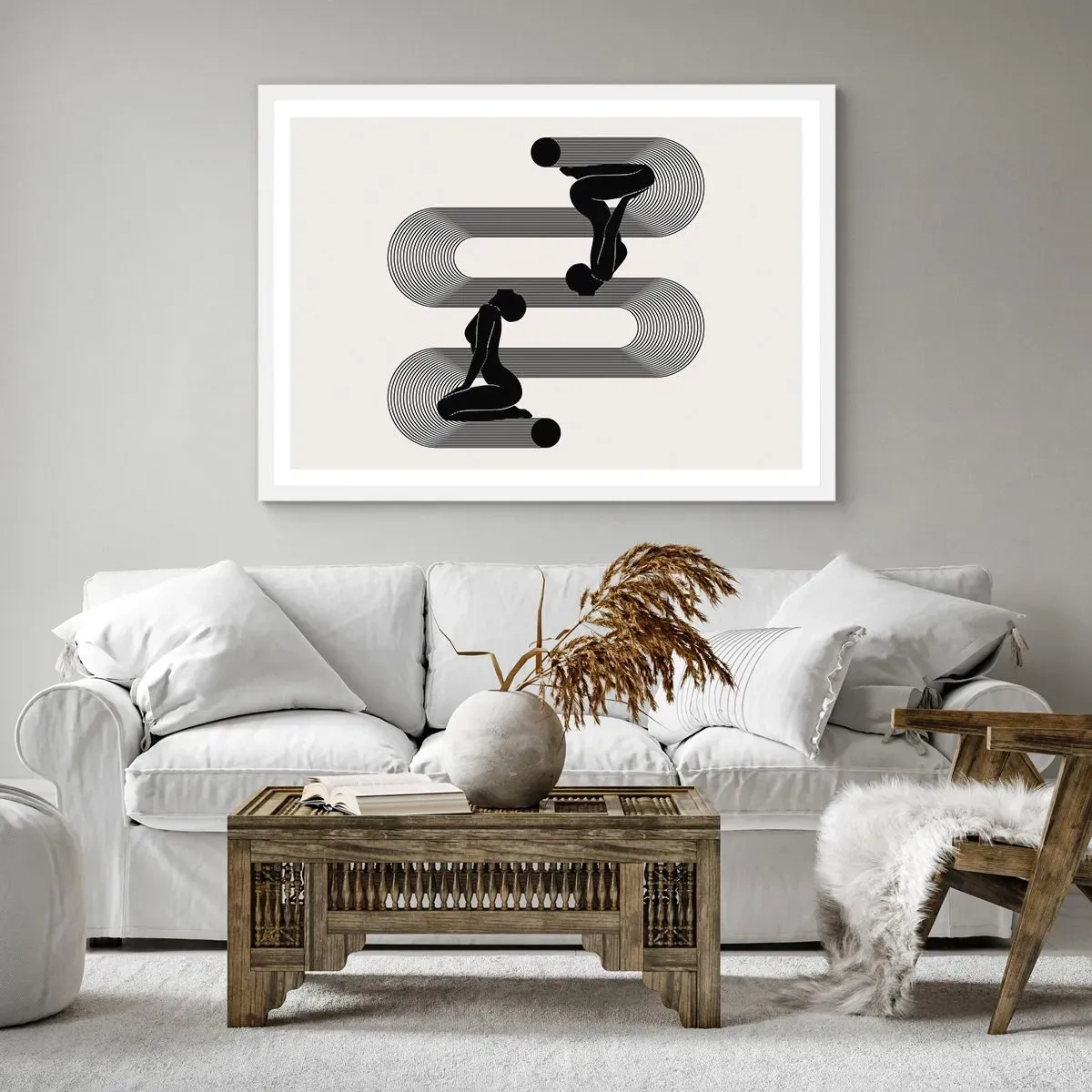 Poster in cornice bianca - Simmetria sensuale - 50x40 cm