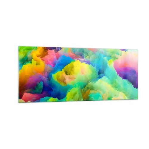 Quadro su vetro - Piumino arcobaleno - 100x40 cm