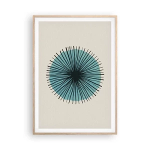 Poster in cornice rovere chiaro - Radiosamente nel blu - 70x100 cm