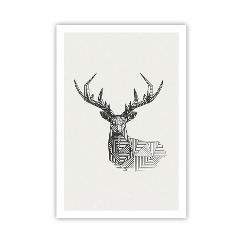 Poster - Cervo in stile cubista - 61x91 cm