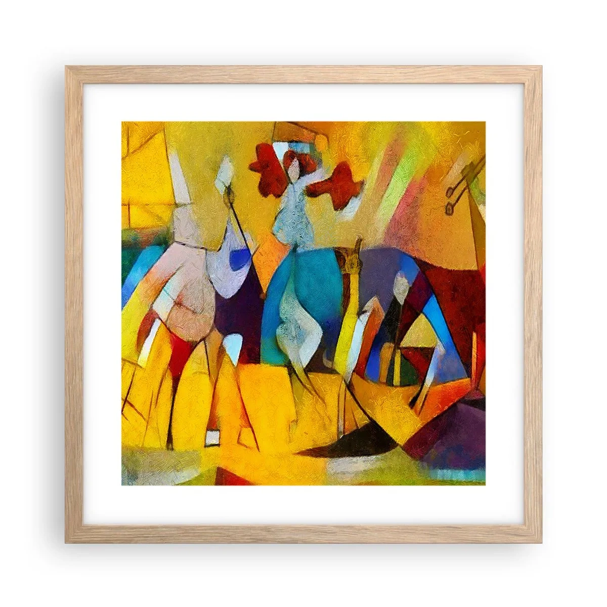 Poster in cornice rovere chiaro - Sole - vita - gioia - 40x40 cm