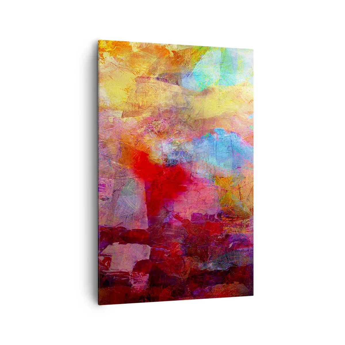 Quadro su tela - Stampe su Tela - Astrazione colorata in tonalità calde e fredde - 80x120cm - Guardando dentro all'arcobaleno - Decorazione murale moderna per soggiorno e camera da letto ARTTOR